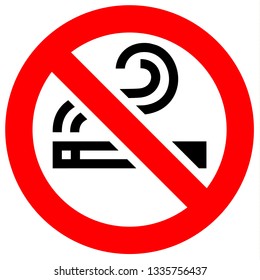 Prohibition sign. Black forbidden symbol in red round shape