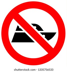 Prohibition sign. Black forbidden symbol in red round shape