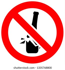 Prohibition sign. Black forbidden symbol in red round shape