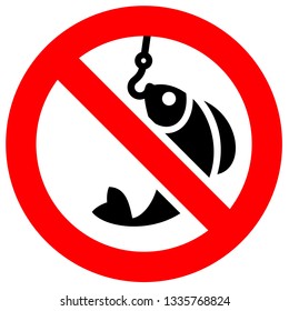 Prohibition sign. Black forbidden symbol in red round shape
