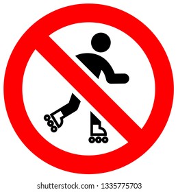 Prohibition sign. Black forbidden symbol in red round shape