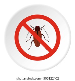 Prohibition sign bugs icon. Flat illustration of prohibition sign bugs vector icon for web