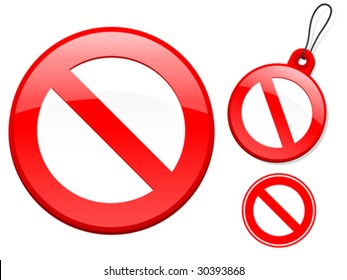 Prohibition sign collection - vector