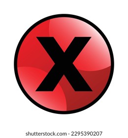 Prohibition sign cross on a red circle
