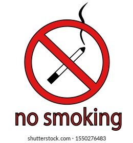 No Smoking Sign Vector Illustration Stock Vector (Royalty Free) 195184214