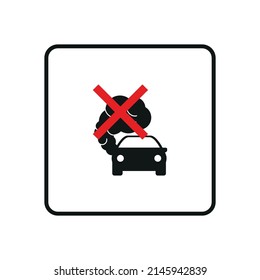 Prohibition Sign Of Dangerous Exhaust Gases. Exhaust Car Icon. Traffic Fumes. Environmental Pollution. Smog.