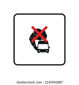 Prohibition Sign Of Dangerous Exhaust Gases. Exhaust Bus Icon. Traffic Fumes. Environmental Pollution. Smog.