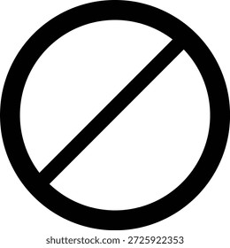 Sinal de proibição com uma linha diagonal através de um símbolo universal circular para proibido ou não permitido