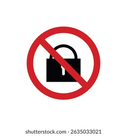 Prohibition sign do not lock access sign template