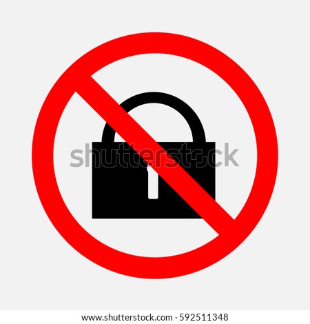 Prohibition Sign Do Not Lock It Stock Vector (Royalty Free) 592511348 ...