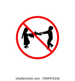 Signo de prohibición. No quites los juguetes de otras personas