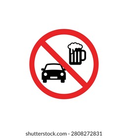 Prohibition sign for drinking and driving