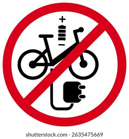 Sinal de proibição para bicicletas elétricas, símbolo para, por favor, não use Bike aqui