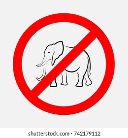 The prohibition sign for elephants. Elephants do not miss.