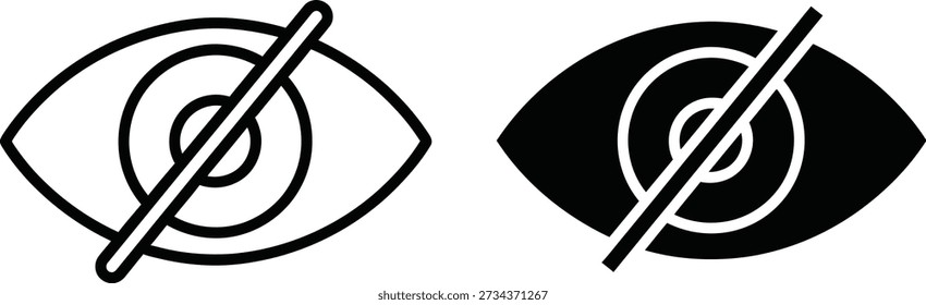 A prohibition sign featuring two eye icons with a line through them.