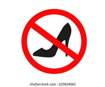 prohibition sign with a female slipper