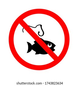 Prohibition sign  fishing  Vector illustration