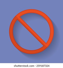 Prohibition sign flat icon