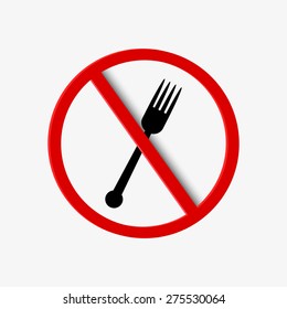 prohibition sign with a fork