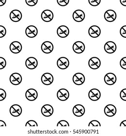 Prohibition sign grasshoppers pattern. Simple illustration of prohibition sign grasshoppers vector pattern for web