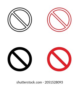 prohibition sign icon for apps and web sites