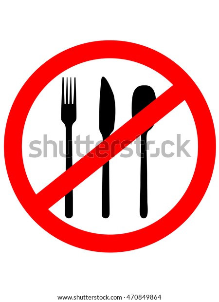 Prohibition Sign Icon No Food Vector Stock Vector (Royalty Free ...