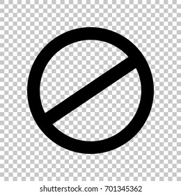 Prohibition Sign icon. Vector. Flat style black icon on transparent back.