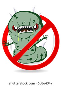 prohibition sign with monster.vector1