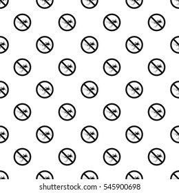 Prohibition sign mosquitoes pattern. Simple illustration of prohibition sign mosquitoes vector pattern for web