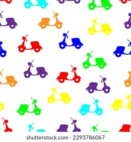 prohibition sign motor scooter, vector illustration