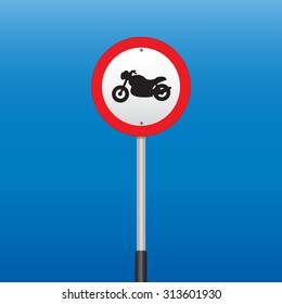 Prohibition Sign Motorcycle . Vector illustrations