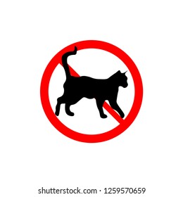 Prohibition sign no cats
