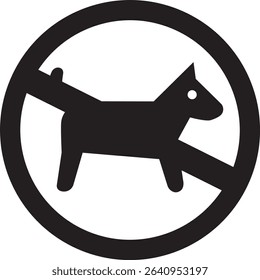 Prohibition sign no dog sign icon.