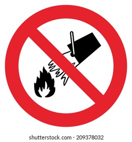 Prohibition sign NO FIRE EXTINCTION WITH WATER