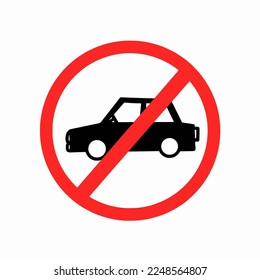 Signo de prohibición, sin icono de estacionamiento,Ilustración vectorial