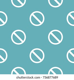 Prohibition sign or no sign pattern seamless blue. Simple illustration of  vector pattern seamless geometric repeat background