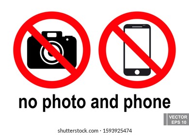 Prohibition sign. No phone. No photo. Warning. For your design.