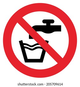 Prohibition sign No potable water