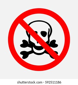 The prohibition sign. Not dangerous for life.