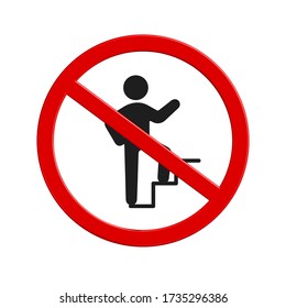 Prohibition sign on white background. Do not run. Do not rush.