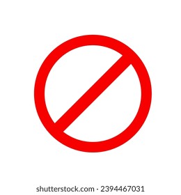 prohibition sign on a white background in red