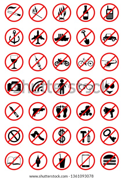 Prohibition Sign On White Background Stock Vector (Royalty Free ...