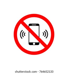 Prohibition sign for phone