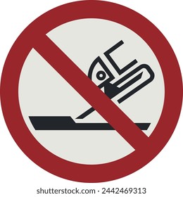 PROHIBITION SIGN PICTOGRAM, DO NOT USE FOR FACE GRINDING ISO 7010 – P032