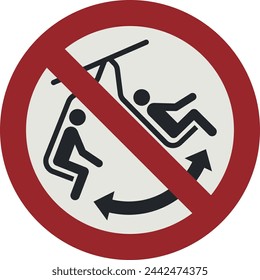 PROHIBITION SIGN PICTOGRAM, DO NOT SWING THE CHAIR ISO 7010 – P038