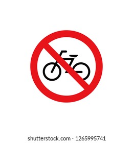 Prohibition sign (pictogram) / No bicycles