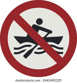 PROHIBITION SIGN PICTOGRAM, NO MANUALLY POWERED CRAFT ISO 7010 – P055
