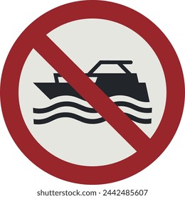 PROHIBITION SIGN PICTOGRAM, NO MECHANICALLY POWERED CRAFT ISO 7010 – P056