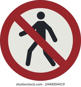 PROHIBITION SIGN PICTOGRAM, No thoroughfare ISO 7010 – P004