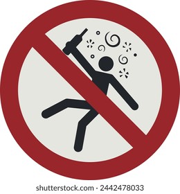 PROHIBITION SIGN PICTOGRAM, NOT FOR PEOPLE IN THE STATE OF INTOXICATION ISO 7010 – P043